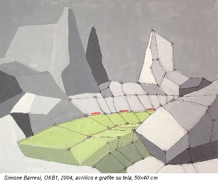 Simone Barresi, OKB1, 2004, acrilico e grafite su tela, 50x40 cm