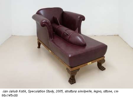 Jan Jakub Kotik, Speculation Study, 2005, struttura similpelle, legno, ottone, cm 98x145x88