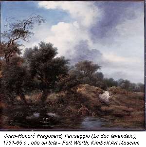 Jean-Honoré Fragonard, Paesaggio (Le due lavandaie), 1761-65 c., olio su tela - Fort Worth, Kimbell Art Museum