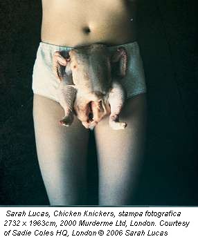 Sarah Lucas, Chicken Knickers, stampa fotografica 2732 x 1963cm, 2000 Murderme Ltd, London. Courtesy of Sadie Coles HQ, London © 2006 Sarah Lucas