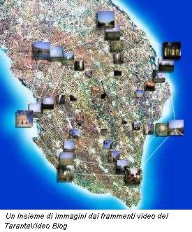 Un insieme di immagini dai frammenti video del TarantaVideo Blog