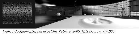 Franco Scognamiglio, vita di galileo_l’abiura, 2005, light box, cm. 65x300