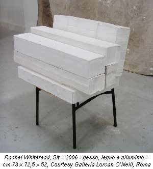 Rachel Whiteread, Sit – 2006 - gesso, legno e alluminio - cm 78 x 72,5 x 52, Courtesy Galleria Lorcan O’Neill, Roma