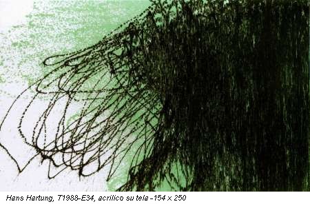Hans Hartung, T1988-E34, acrilico su tela -154 x 250