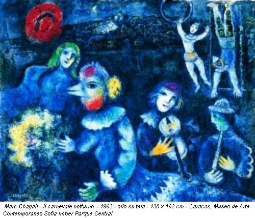 Marc Chagall - Il carnevale notturno – 1963 - olio su tela - 130 x 162 cm - Caracas, Museo de Arte Contemporaneo Sofia Imber Parque Central