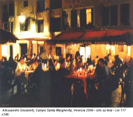 Alessandro Giusberti, Campo Santa Margherita, Venezia 2006 - olio su tela - cm 117 x146