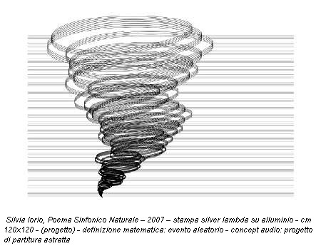 Silvia Iorio, Poema Sinfonico Naturale – 2007 – stampa silver lambda su alluminio - cm 120x120 - (progetto) - definizione matematica: evento aleatorio - concept audio: progetto di partitura astratta