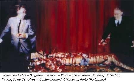 Johannes Kahrs – 3 figures in a room – 2005 – olio su tela – Courtesy Collection Fundação de Serralves – Contemporary Art Museum, Porto (Portogallo)