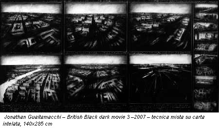 Jonathan Guaitamacchi – British Black dark movie 3 –2007 – tecnica mista su carta intelata, 140x285 cm
