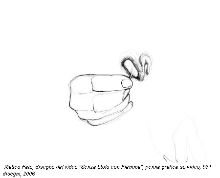 Matteo Fato, disegno dal video "Senza titolo con Fiamma", penna grafica su video, 561 disegni, 2006
