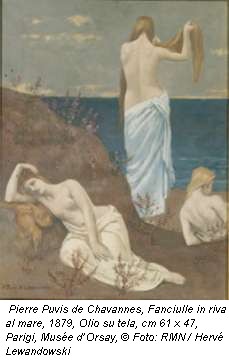 Pierre Puvis de Chavannes, Fanciulle in riva al mare, 1879, Olio su tela, cm 61 x 47, Parigi, Musée d’Orsay, © Foto: RMN / Hervé Lewandowski