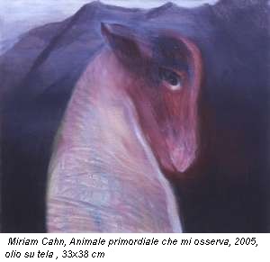 Miriam Cahn, Animale primordiale che mi osserva, 2005, olio su tela , 33x38 cm