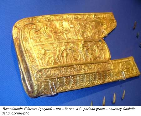 Rivestimento di faretra (gorytos) – oro – IV sec. a.C. periodo greco – courtesy Castello del Buonconsiglio