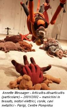 Annette Messager - Articulés-désarticulés (particolare) – 2001/2002 – manichini in tessuto, motori elettrici, corde, cavi metallici - Parigi, Centre Pompidou