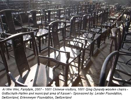 Ai Wei Wei, Fairytale, 2007 - 1001 Chinese visitors, 1001 Qing Dynasty wooden chairs - Gottschalk-Hallen and municipal area of Kassel - Sponsored by: Leister Foundation, Switzerland; Erlenmeyer Foundation, Switzerland