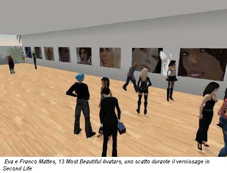 Eva e Franco Mattes, 13 Most Beautiful Avatars, uno scatto durante il vernissage in Second Life