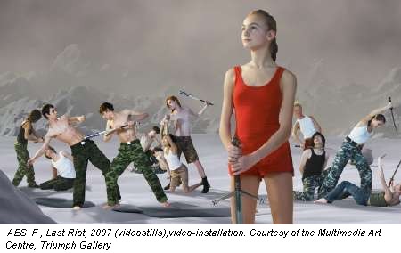 AES+F , Last Riot, 2007 (videostills),video-installation. Courtesy of the Multimedia Art Centre, Triumph Gallery