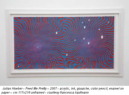 Julian Hoeber - Feed Me Pretty - 2007 - acrylic, ink, gouache, color pencil, enamel on paper - cm 117x219 unframed - courtesy francesca kaufmann