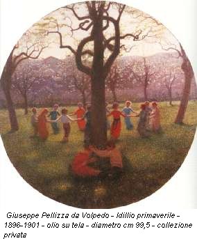 Giuseppe Pellizza da Volpedo - Idillio primaverile - 1896-1901 - olio su tela - diametro cm 99,5 - collezione privata