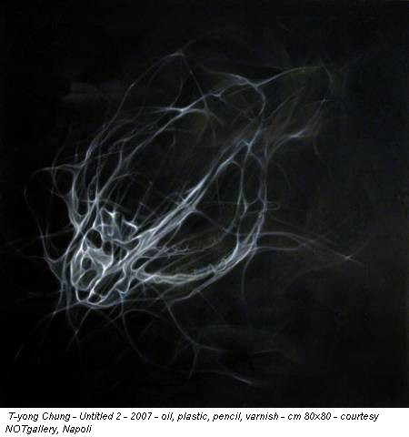 T-yong Chung - Untitled 2 - 2007 - oil, plastic, pencil, varnish - cm 80x80 - courtesy NOTgallery, Napoli