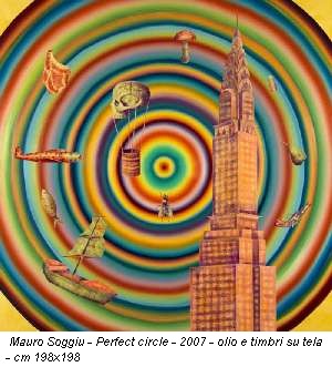 Mauro Soggiu - Perfect circle - 2007 - olio e timbri su tela - cm 198x198
