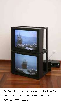 Martin Creed - Work No. 839 - 2007 - video-installazione a due canali su monitor - ed. unica