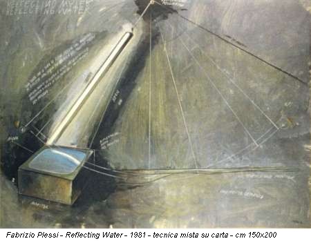 Fabrizio Plessi - Reflecting Water - 1981 - tecnica mista su carta - cm 150x200