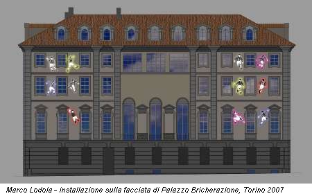 Marco Lodola - installazione sulla facciata di Palazzo Bricherazione, Torino 2007