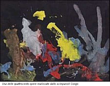 Una delle quattrocento opere realizzate dallo scimpanzè Congo