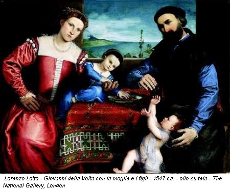 Lorenzo Lotto - Giovanni della Volta con la moglie e i figli - 1547 ca. - olio su tela - The National Gallery, London