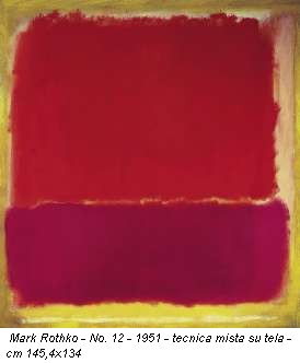 Mark Rothko - No. 12 - 1951 - tecnica mista su tela - cm 145,4x134