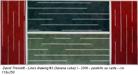 David Tremlett - Lines drawing #3 (havana cuba) l - 2006 - pastello su carta - cm 118x250