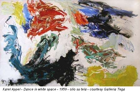 Karel Appel - Dance in white space - 1959 - olio su tela - courtesy Galleria Tega