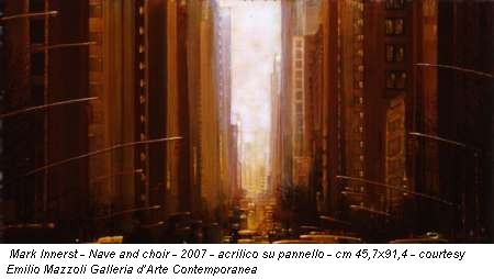 Mark Innerst - Nave and choir - 2007 - acrilico su pannello - cm 45,7x91,4 - courtesy Emilio Mazzoli Galleria d'Arte Contemporanea