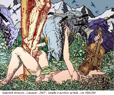 Gabriele Arruzzo - L'assolo - 2007 - smalto e acrilico su tela - cm 160x200