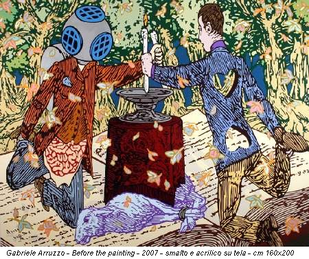 Gabriele Arruzzo - Before the painting - 2007 - smalto e acrilico su tela - cm 160x200