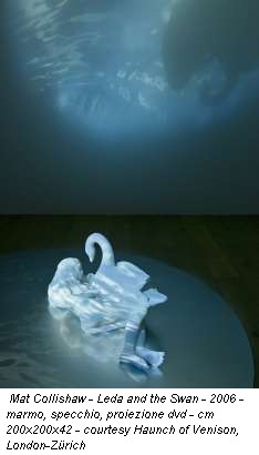 Mat Collishaw - Leda and the Swan - 2006 - marmo, specchio, proiezione dvd - cm 200x200x42 - courtesy Haunch of Venison, London-Zurich