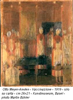 Otto Meyer-Amden - Vaccinazione - 1919 - olio su carta - cm 26x21 - Kunstmuseum, Basel - photo Martin Buehler