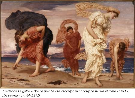 Frederick Leighton - Donne greche che raccolgono conchiglie in riva al mare - 1871 - olio su tela - cm 84x129,5