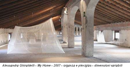 Alessandra Ghiraldelli - My Home - 2007 - organza e plexiglas - dimensioni variabili