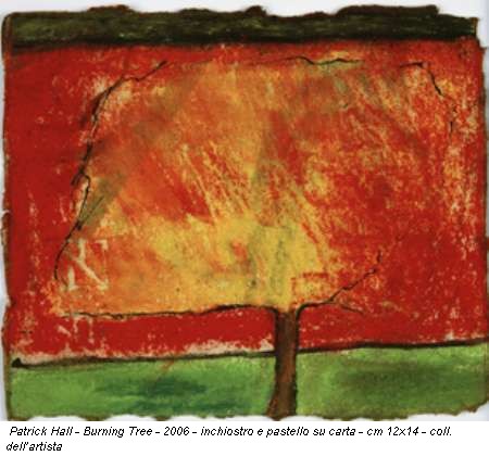 Patrick Hall - Burning Tree - 2006 - inchiostro e pastello su carta - cm 12x14 - coll. dell'artista
