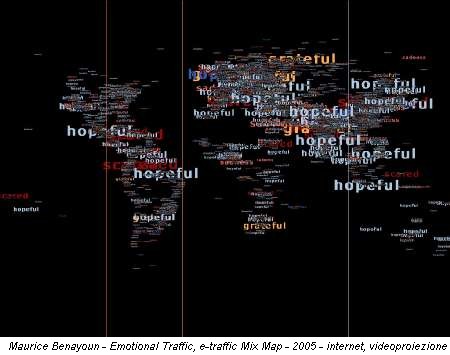 Maurice Benayoun - Emotional Traffic, e-traffic Mix Map - 2005 - internet, videoproiezione