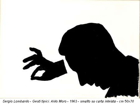 Sergio Lombardo - Gesti tipici. Aldo Moro - 1963 - smalto su carta intelata - cm 50x70