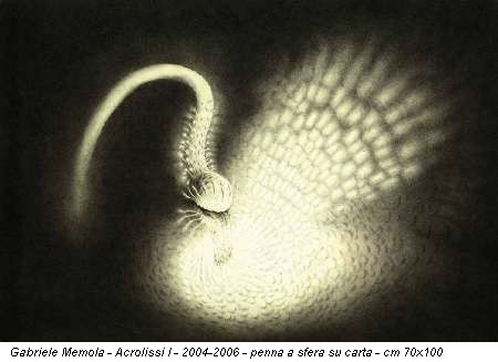 Gabriele Memola - Acrolissi I - 2004-2006 - penna a sfera su carta - cm 70x100