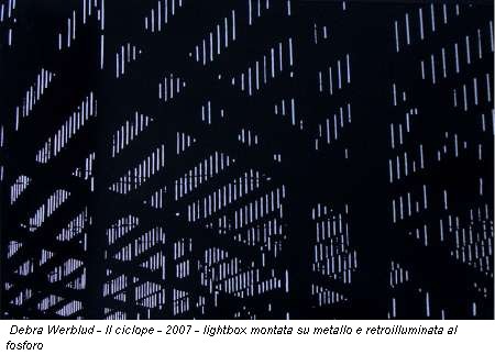 Debra Werblud - Il ciclope - 2007 - lightbox montata su metallo e retroilluminata al fosforo