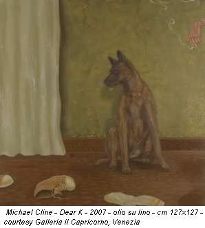Michael Cline - Dear K - 2007 - olio su lino - cm 127x127 - courtesy Galleria il Capricorno, Venezia