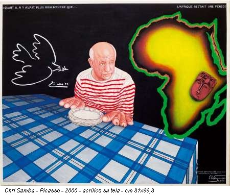 Chéri Samba - Picasso - 2000 - acrilico su tela - cm 81x99,8
