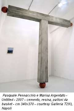 Pasquale Pennacchio e Marisa Argentato - Untitled - 2007 - cemento, resina, palloni da basket - cm 340x370 - courtesy Galleria T293, Napoli