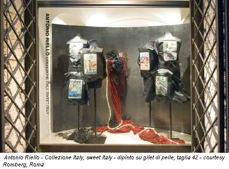 Antonio Riello - Collezione Italy, sweet Italy - dipinto su gilet di pelle, taglia 42 - courtesy Romberg, Roma