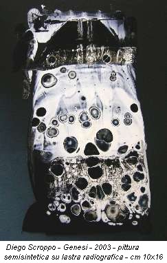 Diego Scroppo - Genesi - 2003 - pittura semisintetica su lastra radiografica - cm 10x16